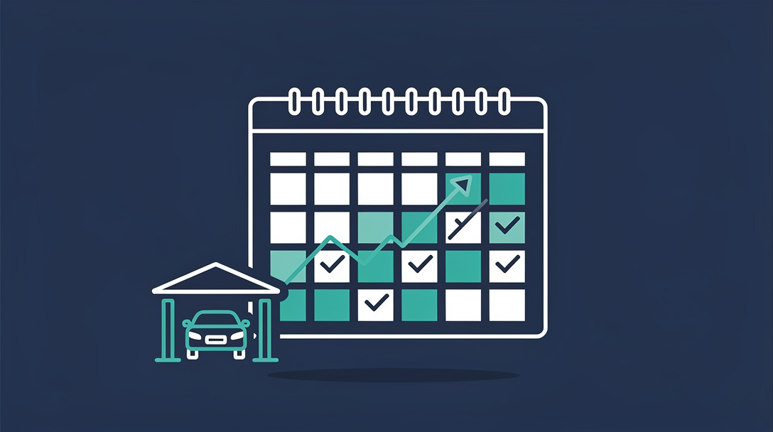 Service drive schedule filling efficiently across the week